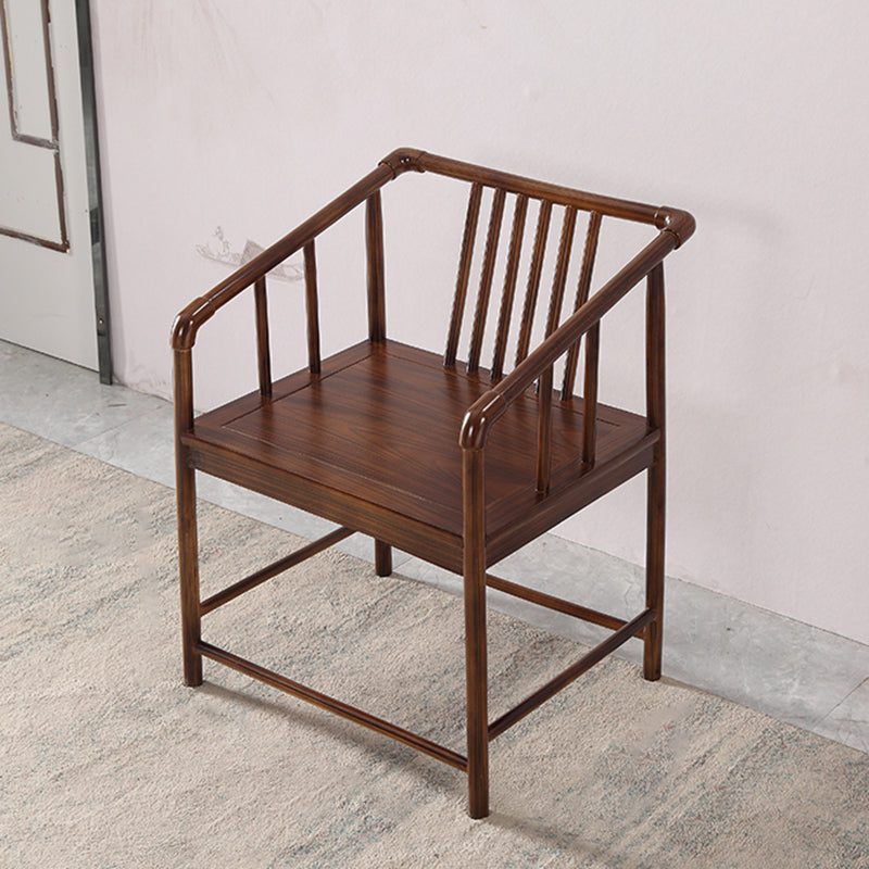 Traditional Style Arm Chair Solid Wood Slat Back Dining Chair for Home Khaki 1 Piece Clearhalo 'Dining Chairs' 'Dining Tables & Seating' 'dining_chair' 'furn' 'furn_dining_chair' 'Furniture' 'Kitchen & Dining Furniture' 7659720