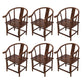 Traditional Style Arm Chair Solid Wood Slat Back Dining Chair for Home Brown 6 Piece Set Clearhalo 'Dining Chairs' 'Dining Tables & Seating' 'dining_chair' 'furn' 'furn_dining_chair' 'Furniture' 'Kitchen & Dining Furniture' 7659727