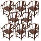 Traditional Style Arm Chair Solid Wood Slat Back Dining Chair for Home Brown 8 Piece Set Clearhalo 'Dining Chairs' 'Dining Tables & Seating' 'dining_chair' 'furn' 'furn_dining_chair' 'Furniture' 'Kitchen & Dining Furniture' 7659729