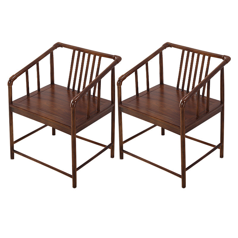 Traditional Style Arm Chair Solid Wood Slat Back Dining Chair for Home Khaki 2 Piece Set Clearhalo 'Dining Chairs' 'Dining Tables & Seating' 'dining_chair' 'furn' 'furn_dining_chair' 'Furniture' 'Kitchen & Dining Furniture' 7659731