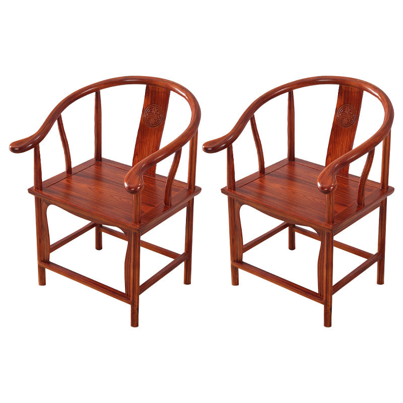 Traditional Style Arm Chair Solid Wood Slat Back Dining Chair for Home Red Brown 2 Piece Set Clearhalo 'Dining Chairs' 'Dining Tables & Seating' 'dining_chair' 'furn' 'furn_dining_chair' 'Furniture' 'Kitchen & Dining Furniture' 7659736