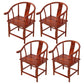 Traditional Style Arm Chair Solid Wood Slat Back Dining Chair for Home Red Brown 4 Piece Set Clearhalo 'Dining Chairs' 'Dining Tables & Seating' 'dining_chair' 'furn' 'furn_dining_chair' 'Furniture' 'Kitchen & Dining Furniture' 7659737