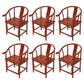 Traditional Style Arm Chair Solid Wood Slat Back Dining Chair for Home Red Brown 6 Piece Set Clearhalo 'Dining Chairs' 'Dining Tables & Seating' 'dining_chair' 'furn' 'furn_dining_chair' 'Furniture' 'Kitchen & Dining Furniture' 7659738
