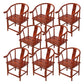 Traditional Style Arm Chair Solid Wood Slat Back Dining Chair for Home Red Brown 8 Piece Set Clearhalo 'Dining Chairs' 'Dining Tables & Seating' 'dining_chair' 'furn' 'furn_dining_chair' 'Furniture' 'Kitchen & Dining Furniture' 7659739