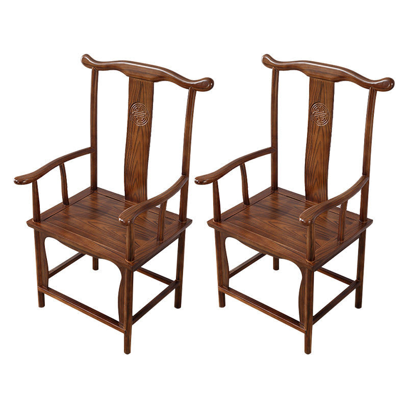 Traditional Style Arm Chair Solid Wood Slat Back Dining Chair for Home Coffee 2 Piece Set Clearhalo 'Dining Chairs' 'Dining Tables & Seating' 'dining_chair' 'furn' 'furn_dining_chair' 'Furniture' 'Kitchen & Dining Furniture' 7659741