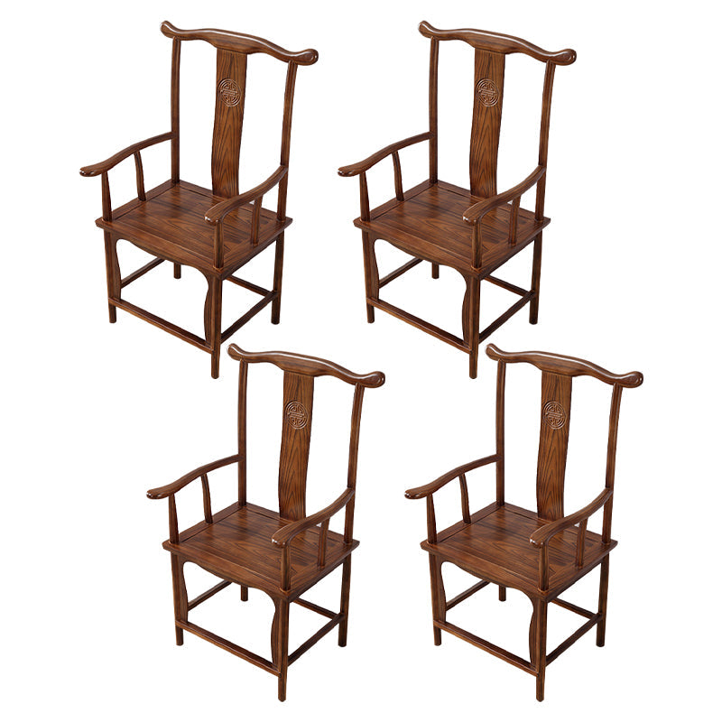 Traditional Style Arm Chair Solid Wood Slat Back Dining Chair for Home Coffee 4 Piece Set Clearhalo 'Dining Chairs' 'Dining Tables & Seating' 'dining_chair' 'furn' 'furn_dining_chair' 'Furniture' 'Kitchen & Dining Furniture' 7659742