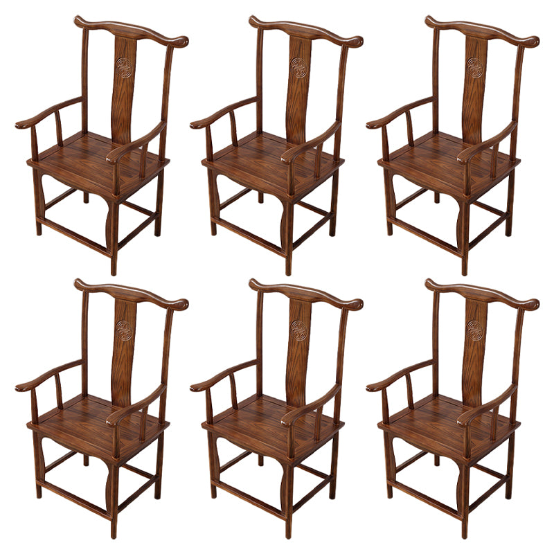 Traditional Style Arm Chair Solid Wood Slat Back Dining Chair for Home Coffee 6 Piece Set Clearhalo 'Dining Chairs' 'Dining Tables & Seating' 'dining_chair' 'furn' 'furn_dining_chair' 'Furniture' 'Kitchen & Dining Furniture' 7659743