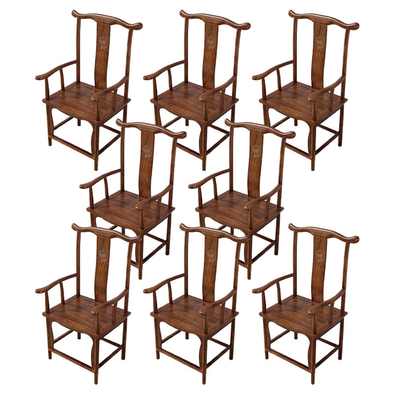 Traditional Style Arm Chair Solid Wood Slat Back Dining Chair for Home Coffee 8 Piece Set Clearhalo 'Dining Chairs' 'Dining Tables & Seating' 'dining_chair' 'furn' 'furn_dining_chair' 'Furniture' 'Kitchen & Dining Furniture' 7659744