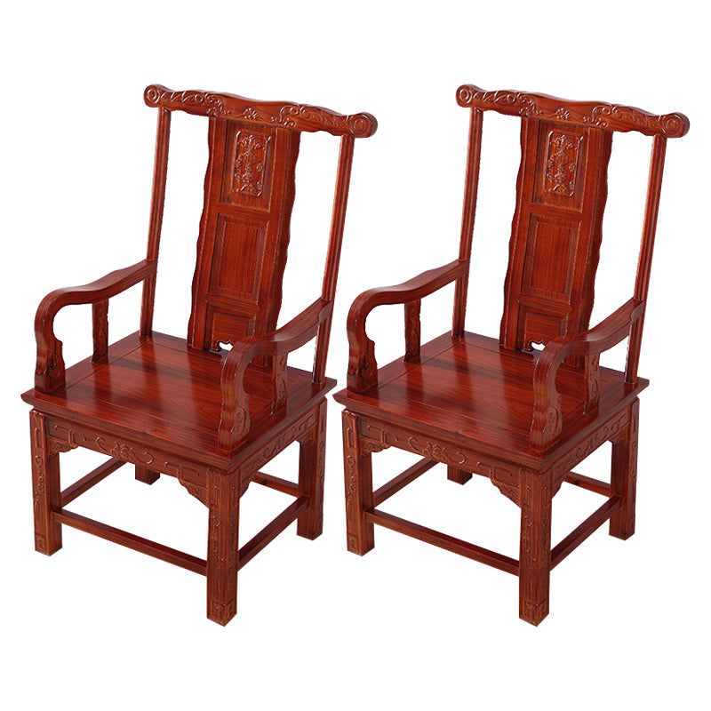 Traditional Style Arm Chair Solid Wood Slat Back Dining Chair for Home Burgundy 2 Piece Set Clearhalo 'Dining Chairs' 'Dining Tables & Seating' 'dining_chair' 'furn' 'furn_dining_chair' 'Furniture' 'Kitchen & Dining Furniture' 7659746