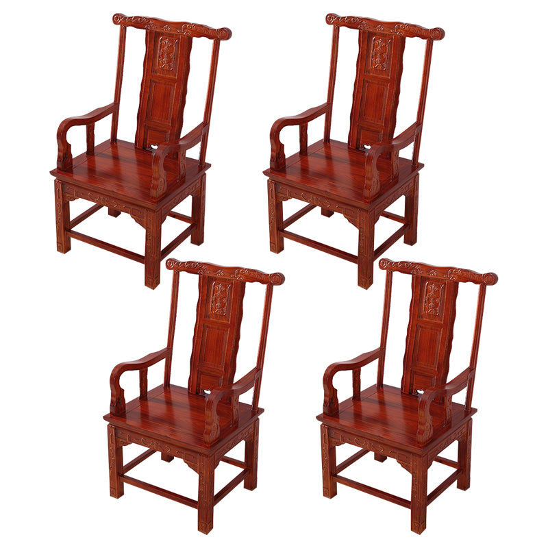 Traditional Style Arm Chair Solid Wood Slat Back Dining Chair for Home Burgundy 4 Piece Set Clearhalo 'Dining Chairs' 'Dining Tables & Seating' 'dining_chair' 'furn' 'furn_dining_chair' 'Furniture' 'Kitchen & Dining Furniture' 7659747
