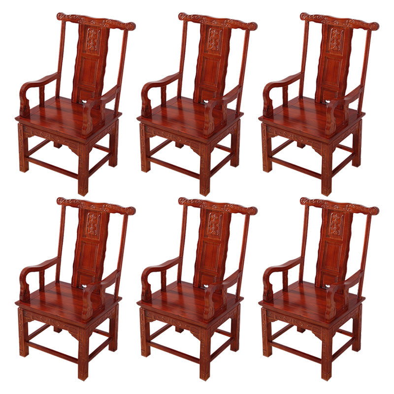 Traditional Style Arm Chair Solid Wood Slat Back Dining Chair for Home Burgundy 6 Piece Set Clearhalo 'Dining Chairs' 'Dining Tables & Seating' 'dining_chair' 'furn' 'furn_dining_chair' 'Furniture' 'Kitchen & Dining Furniture' 7659748