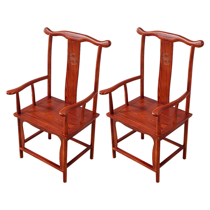Traditional Style Arm Chair Solid Wood Slat Back Dining Chair for Home Brick Red 2 Piece Set Clearhalo 'Dining Chairs' 'Dining Tables & Seating' 'dining_chair' 'furn' 'furn_dining_chair' 'Furniture' 'Kitchen & Dining Furniture' 7659751