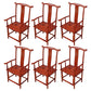 Traditional Style Arm Chair Solid Wood Slat Back Dining Chair for Home Brick Red 6 Piece Set Clearhalo 'Dining Chairs' 'Dining Tables & Seating' 'dining_chair' 'furn' 'furn_dining_chair' 'Furniture' 'Kitchen & Dining Furniture' 7659753
