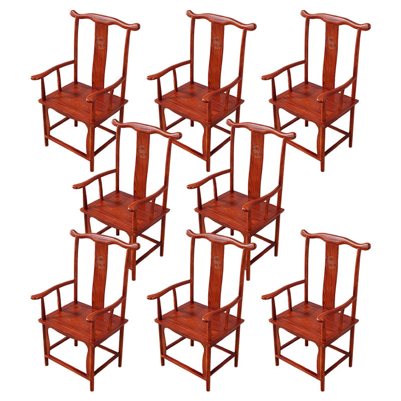 Traditional Style Arm Chair Solid Wood Slat Back Dining Chair for Home Brick Red 8 Piece Set Clearhalo 'Dining Chairs' 'Dining Tables & Seating' 'dining_chair' 'furn' 'furn_dining_chair' 'Furniture' 'Kitchen & Dining Furniture' 7659754