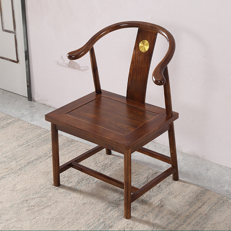 Traditional Style Arm Chair Solid Wood Slat Back Dining Chair for Home Chocolate 1 Piece Clearhalo 'Dining Chairs' 'Dining Tables & Seating' 'dining_chair' 'furn' 'furn_dining_chair' 'Furniture' 'Kitchen & Dining Furniture' 7659760