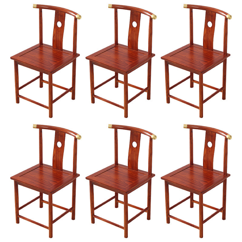 Traditional Style Arm Chair Solid Wood Slat Back Dining Chair for Home Red Gold 6 Piece Set Clearhalo 'Dining Chairs' 'Dining Tables & Seating' 'dining_chair' 'furn' 'furn_dining_chair' 'Furniture' 'Kitchen & Dining Furniture' 7659771