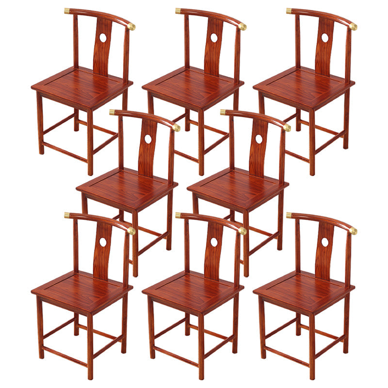 Traditional Style Arm Chair Solid Wood Slat Back Dining Chair for Home Red Gold 8 Piece Set Clearhalo 'Dining Chairs' 'Dining Tables & Seating' 'dining_chair' 'furn' 'furn_dining_chair' 'Furniture' 'Kitchen & Dining Furniture' 7659772