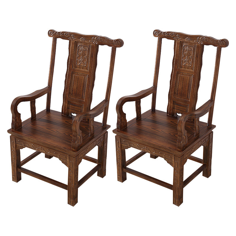 Traditional Style Arm Chair Solid Wood Slat Back Dining Chair for Home Tan 2 Piece Set Clearhalo 'Dining Chairs' 'Dining Tables & Seating' 'dining_chair' 'furn' 'furn_dining_chair' 'Furniture' 'Kitchen & Dining Furniture' 7659774