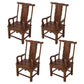 Traditional Style Arm Chair Solid Wood Slat Back Dining Chair for Home Tan 4 Piece Set Clearhalo 'Dining Chairs' 'Dining Tables & Seating' 'dining_chair' 'furn' 'furn_dining_chair' 'Furniture' 'Kitchen & Dining Furniture' 7659775