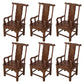 Traditional Style Arm Chair Solid Wood Slat Back Dining Chair for Home Tan 6 Piece Set Clearhalo 'Dining Chairs' 'Dining Tables & Seating' 'dining_chair' 'furn' 'furn_dining_chair' 'Furniture' 'Kitchen & Dining Furniture' 7659776
