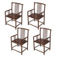 Traditional Style Arm Chair Solid Wood Slat Back Dining Chair for Home Nut-Brown 4 Piece Set Clearhalo 'Dining Chairs' 'Dining Tables & Seating' 'dining_chair' 'furn' 'furn_dining_chair' 'Furniture' 'Kitchen & Dining Furniture' 7659784