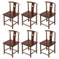 Traditional Style Arm Chair Solid Wood Slat Back Dining Chair for Home Walnut+Gold 6 Piece Set Clearhalo 'Dining Chairs' 'Dining Tables & Seating' 'dining_chair' 'furn' 'furn_dining_chair' 'Furniture' 'Kitchen & Dining Furniture' 7659789