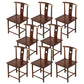 Traditional Style Arm Chair Solid Wood Slat Back Dining Chair for Home Walnut+Gold 8 Piece Set Clearhalo 'Dining Chairs' 'Dining Tables & Seating' 'dining_chair' 'furn' 'furn_dining_chair' 'Furniture' 'Kitchen & Dining Furniture' 7659790