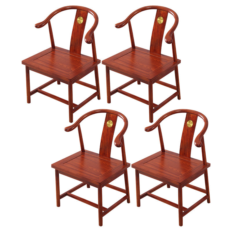 Traditional Style Arm Chair Solid Wood Slat Back Dining Chair for Home Medium Wood 4 Piece Set Clearhalo 'Dining Chairs' 'Dining Tables & Seating' 'dining_chair' 'furn' 'furn_dining_chair' 'Furniture' 'Kitchen & Dining Furniture' 7659793