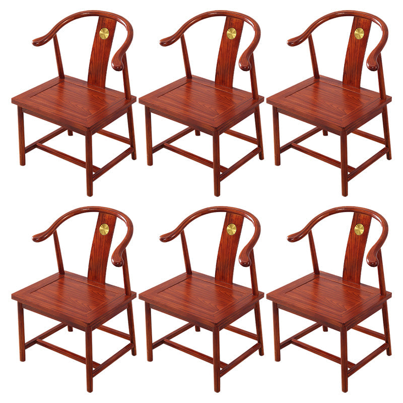 Traditional Style Arm Chair Solid Wood Slat Back Dining Chair for Home Medium Wood 6 Piece Set Clearhalo 'Dining Chairs' 'Dining Tables & Seating' 'dining_chair' 'furn' 'furn_dining_chair' 'Furniture' 'Kitchen & Dining Furniture' 7659794