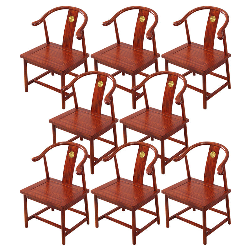 Traditional Style Arm Chair Solid Wood Slat Back Dining Chair for Home Medium Wood 8 Piece Set Clearhalo 'Dining Chairs' 'Dining Tables & Seating' 'dining_chair' 'furn' 'furn_dining_chair' 'Furniture' 'Kitchen & Dining Furniture' 7659795