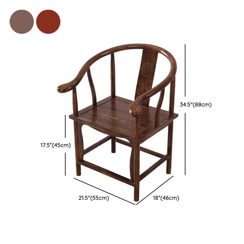 Traditional Style Arm Chair Solid Wood Slat Back Dining Chair for Home Clearhalo 'Dining Chairs' 'Dining Tables & Seating' 'dining_chair' 'furn' 'furn_dining_chair' 'Furniture' 'Kitchen & Dining Furniture' 7659796