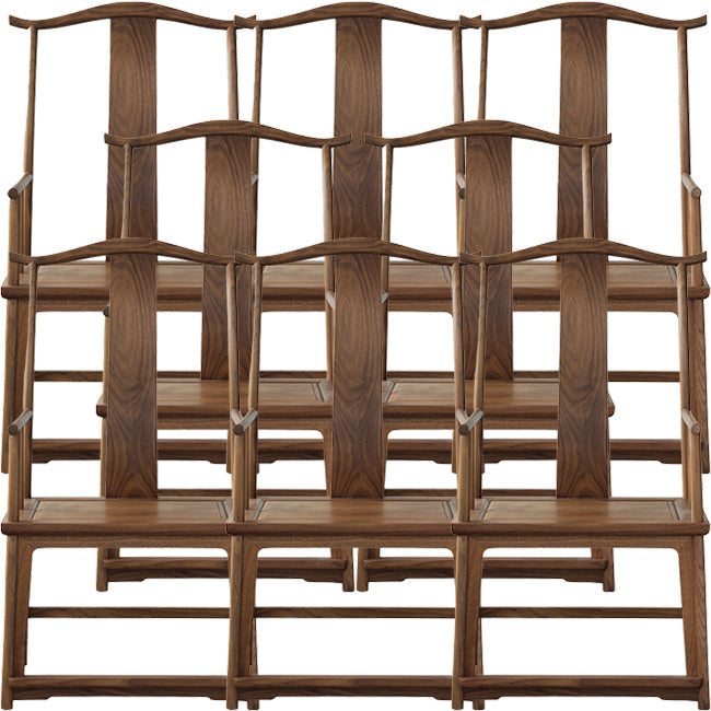 Traditional Kitchen Dining Chair High Back Solid Wood Dining Chair Nut-Brown 8 Piece Set Clearhalo 'Dining Chairs' 'Dining Tables & Seating' 'dining_chair' 'furn' 'furn_dining_chair' 'Furniture' 'Kitchen & Dining Furniture' 7659813