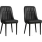 Modern Style Dining Chair Leather Parsons Side Chair with Metal Base Black 2 Piece Set Black Clearhalo 'Dining Chairs' 'Dining Tables & Seating' 'dining_chair' 'furn' 'furn_dining_chair' 'Furniture' 'Kitchen & Dining Furniture' 7659828