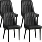 Modern Style Dining Chair Leather Parsons Side Chair with Metal Base Black 4 Piece Set Black Clearhalo 'Dining Chairs' 'Dining Tables & Seating' 'dining_chair' 'furn' 'furn_dining_chair' 'Furniture' 'Kitchen & Dining Furniture' 7659829
