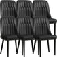 Modern Style Dining Chair Leather Parsons Side Chair with Metal Base Black 6 Piece Set Black Clearhalo 'Dining Chairs' 'Dining Tables & Seating' 'dining_chair' 'furn' 'furn_dining_chair' 'Furniture' 'Kitchen & Dining Furniture' 7659831