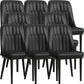 Modern Style Dining Chair Leather Parsons Side Chair with Metal Base Black 8 Piece Set Black Clearhalo 'Dining Chairs' 'Dining Tables & Seating' 'dining_chair' 'furn' 'furn_dining_chair' 'Furniture' 'Kitchen & Dining Furniture' 7659834