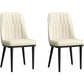 Modern Style Dining Chair Leather Parsons Side Chair with Metal Base White 2 Piece Set Black Clearhalo 'Dining Chairs' 'Dining Tables & Seating' 'dining_chair' 'furn' 'furn_dining_chair' 'Furniture' 'Kitchen & Dining Furniture' 7659846