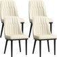 Modern Style Dining Chair Leather Parsons Side Chair with Metal Base White 4 Piece Set Black Clearhalo 'Dining Chairs' 'Dining Tables & Seating' 'dining_chair' 'furn' 'furn_dining_chair' 'Furniture' 'Kitchen & Dining Furniture' 7659847