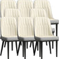 Modern Style Dining Chair Leather Parsons Side Chair with Metal Base White-Gray 8 Piece Set Black Clearhalo 'Dining Chairs' 'Dining Tables & Seating' 'dining_chair' 'furn' 'furn_dining_chair' 'Furniture' 'Kitchen & Dining Furniture' 7659854