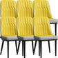 Modern Style Dining Chair Leather Parsons Side Chair with Metal Base Yellow-Gray 6 Piece Set Black Clearhalo 'Dining Chairs' 'Dining Tables & Seating' 'dining_chair' 'furn' 'furn_dining_chair' 'Furniture' 'Kitchen & Dining Furniture' 7659858
