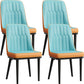 Modern Style Dining Chair Leather Parsons Side Chair with Metal Base Blue-Orange 4 Piece Set Black Clearhalo 'Dining Chairs' 'Dining Tables & Seating' 'dining_chair' 'furn' 'furn_dining_chair' 'Furniture' 'Kitchen & Dining Furniture' 7659861