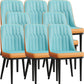 Modern Style Dining Chair Leather Parsons Side Chair with Metal Base Blue-Orange 8 Piece Set Black Clearhalo 'Dining Chairs' 'Dining Tables & Seating' 'dining_chair' 'furn' 'furn_dining_chair' 'Furniture' 'Kitchen & Dining Furniture' 7659863