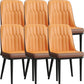 Modern Style Dining Chair Leather Parsons Side Chair with Metal Base Orange 6 Piece Set Black Clearhalo 'Dining Chairs' 'Dining Tables & Seating' 'dining_chair' 'furn' 'furn_dining_chair' 'Furniture' 'Kitchen & Dining Furniture' 7659867