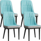 Modern Style Dining Chair Leather Parsons Side Chair with Metal Base Blue Gray 4 Piece Set Black Clearhalo 'Dining Chairs' 'Dining Tables & Seating' 'dining_chair' 'furn' 'furn_dining_chair' 'Furniture' 'Kitchen & Dining Furniture' 7659871