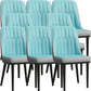 Modern Style Dining Chair Leather Parsons Side Chair with Metal Base Blue Gray 8 Piece Set Black Clearhalo 'Dining Chairs' 'Dining Tables & Seating' 'dining_chair' 'furn' 'furn_dining_chair' 'Furniture' 'Kitchen & Dining Furniture' 7659873