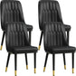 Modern Style Dining Chair Leather Parsons Side Chair with Metal Base Black 4 Piece Set Black Gold Clearhalo 'Dining Chairs' 'Dining Tables & Seating' 'dining_chair' 'furn' 'furn_dining_chair' 'Furniture' 'Kitchen & Dining Furniture' 7659876
