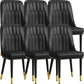 Modern Style Dining Chair Leather Parsons Side Chair with Metal Base Black 6 Piece Set Black Gold Clearhalo 'Dining Chairs' 'Dining Tables & Seating' 'dining_chair' 'furn' 'furn_dining_chair' 'Furniture' 'Kitchen & Dining Furniture' 7659877