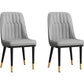 Modern Style Dining Chair Leather Parsons Side Chair with Metal Base Grey 2 Piece Set Black Gold Clearhalo 'Dining Chairs' 'Dining Tables & Seating' 'dining_chair' 'furn' 'furn_dining_chair' 'Furniture' 'Kitchen & Dining Furniture' 7659880