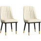 Modern Style Dining Chair Leather Parsons Side Chair with Metal Base White 2 Piece Set Black Gold Clearhalo 'Dining Chairs' 'Dining Tables & Seating' 'dining_chair' 'furn' 'furn_dining_chair' 'Furniture' 'Kitchen & Dining Furniture' 7659885