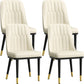 Modern Style Dining Chair Leather Parsons Side Chair with Metal Base White 4 Piece Set Black Gold Clearhalo 'Dining Chairs' 'Dining Tables & Seating' 'dining_chair' 'furn' 'furn_dining_chair' 'Furniture' 'Kitchen & Dining Furniture' 7659886